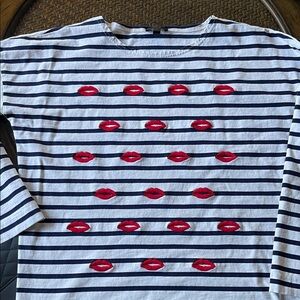 J Crew striped long sleeve tee sz L